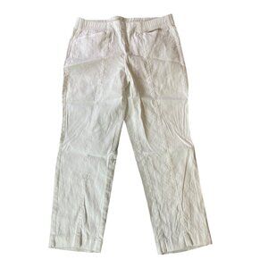 J.Jill Womens Petite Linen Stretch Off White Pants Small